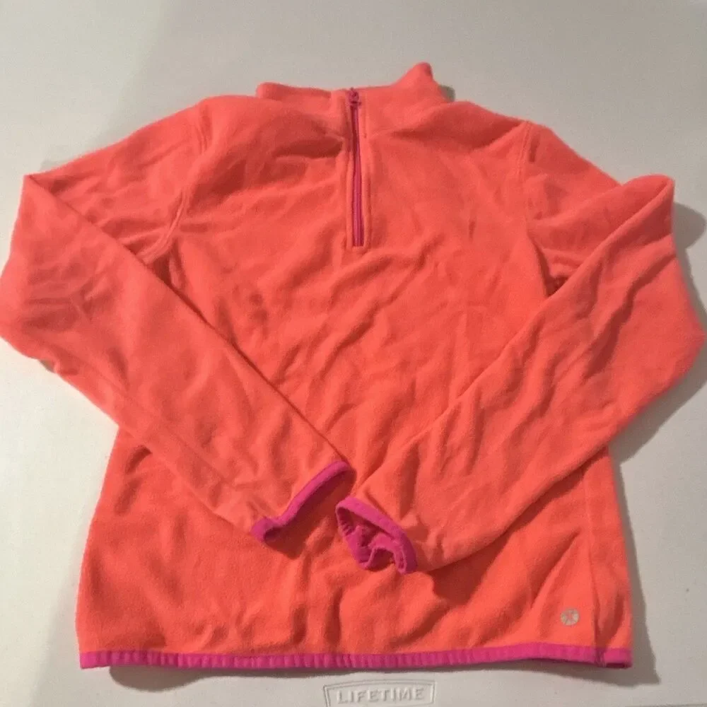 Xersion Girls Fleece 1/4 Zip Pullover Sweatshirt Lot 2 Pink/Orange: Size 10-12